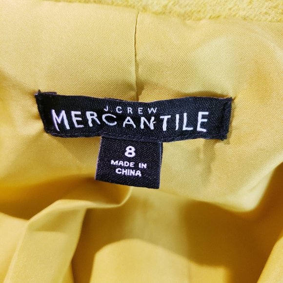 J Crew Women's Size 8 City Coat Citron Yellow Wool Blend Peacoat Overcoat - Picture 7 of 9